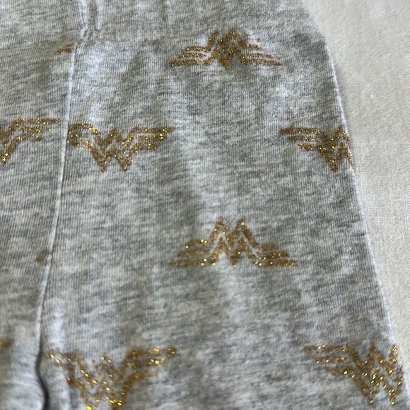 DC - Gray Leggings with Gold Wonderwoman Accents - Picture 2 of 4